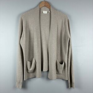 Cyrus Womens Taupe Beige Open Front Knit Poetcore‎ Cardigan XL Corpcore Workwear